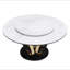 Table de salle à manger ronde 53 po 53 po avec plateau tournant à 360 ° lisse et résistant aux taches et à la chaleur, design minimaliste moderne pour la salle à manger, la cuisine, le coin-repas et l'espace compact (table seulement)