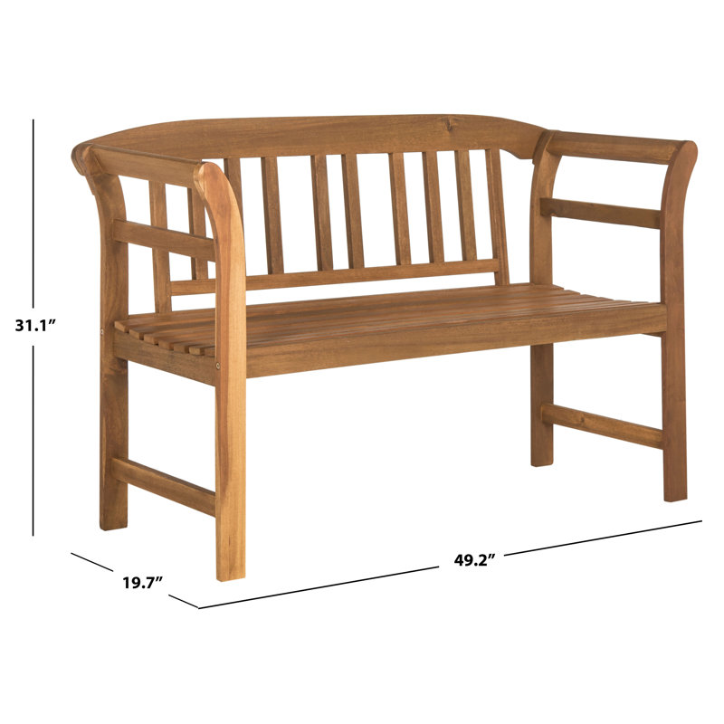 Archdale Solid Wood Acacia Outdoor Bench, Natural Teak