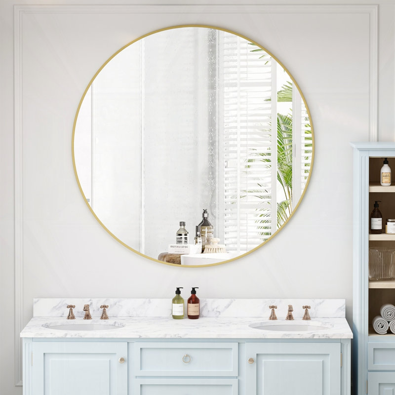 Miroir circulaire mural, 1 po x 41,73 po, Doré