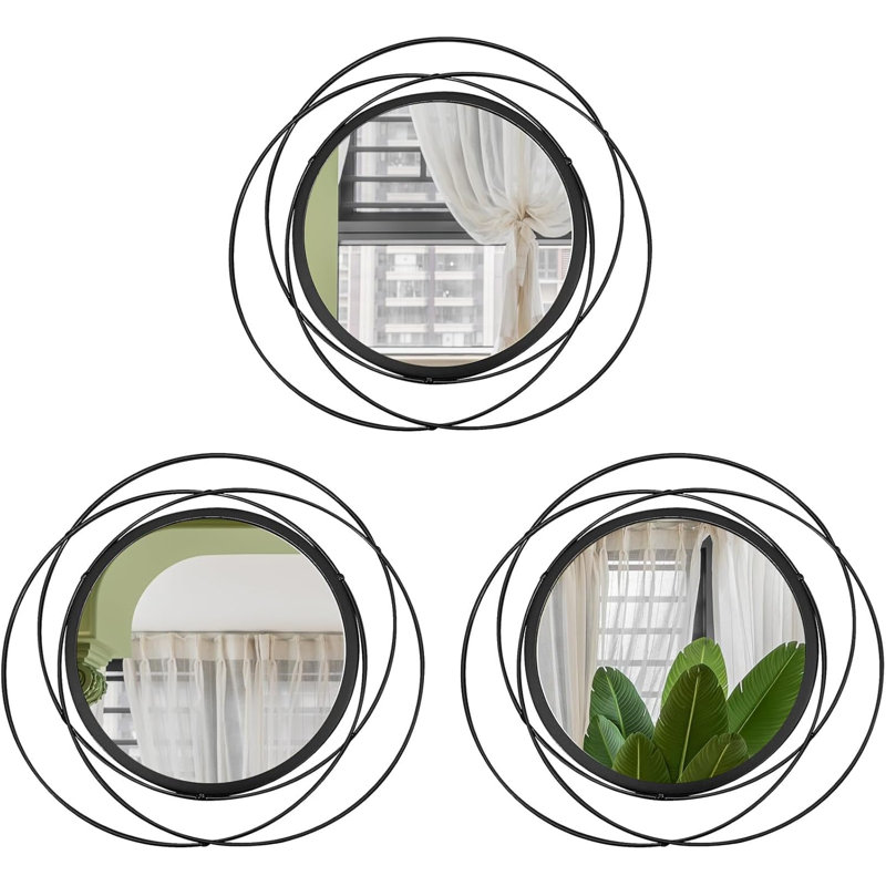 Black Circular Mirror