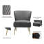 Chaise d'appoint d'appoint en velours capitonné Leona-1877085380