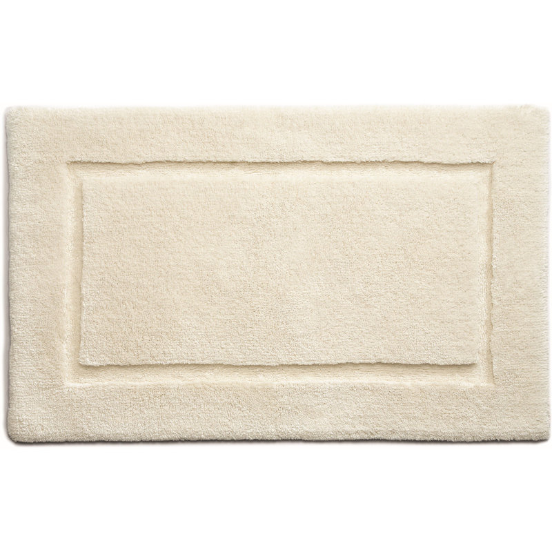 Dithusan Border Bamboo Bath Mat, 80cm L x 50cm W, Cream