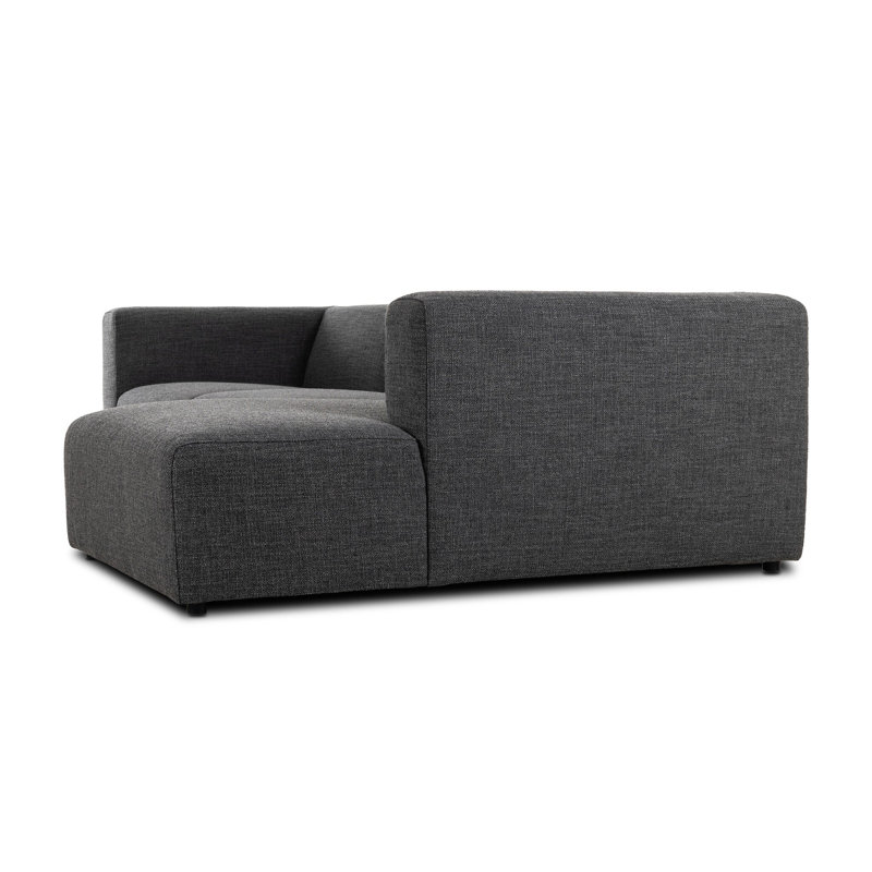 Lawndale Sectional, Saxon Charcoal Polyester Blend, Right Hand Facing
