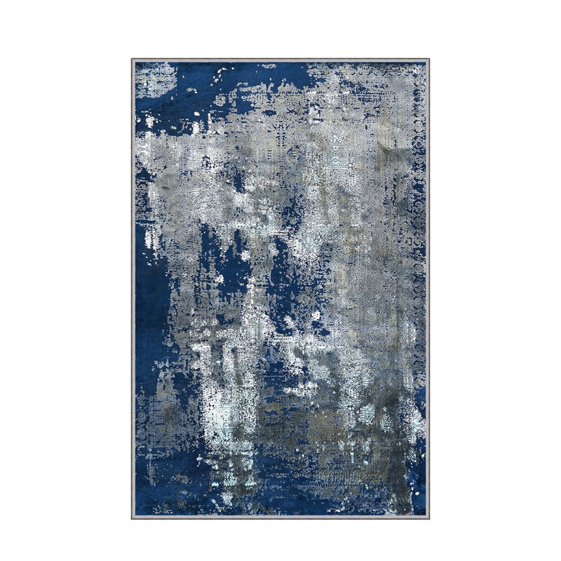 Stylish Woven Carpet, 5.2 x 7.5 Feet | 100% Polyester, 0.3 in Pile Height, Antibacterial, Non-Slip PVC Dot Underside | Machine Washable, 3D Digital Print | Perfect for Living Room, Bedroom & Home Décor