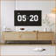 Meuble télé, console multimédia avec rangement Boho Modern Farmhouse, pour téléviseur de 80 po ou moins | Bois massif et panneau de fibres à densité moyenne | Boho