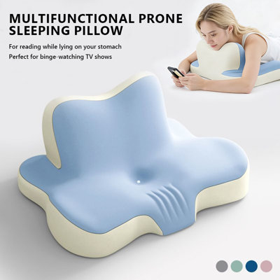 Blue Multifunctional Prone Sleeping Memory Foam Pillow