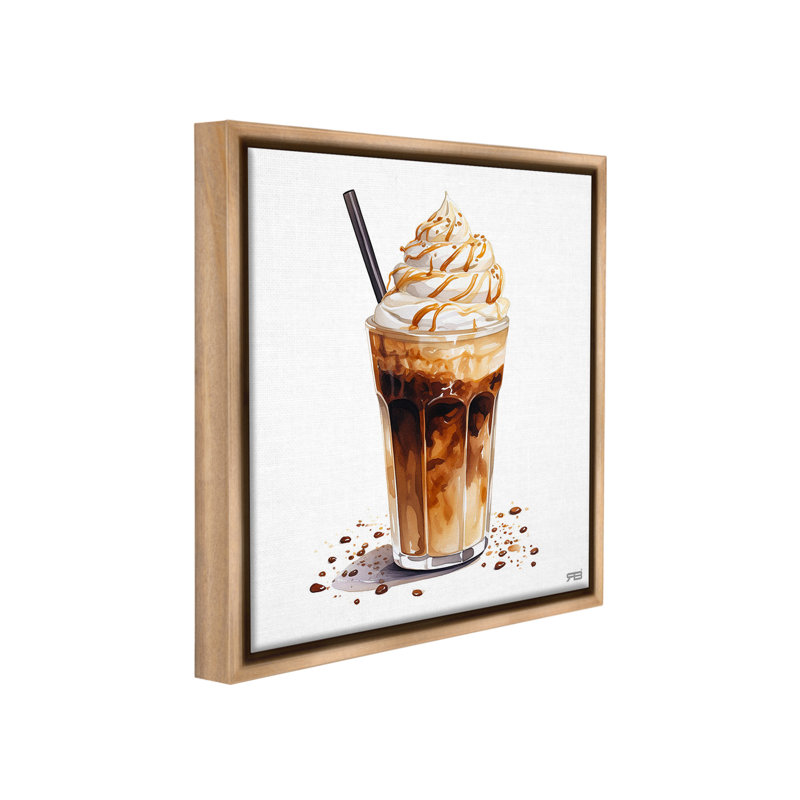 " Coffee Dessert Drink ", 18" H x 18" W, Montalcino Elm Floater Frame