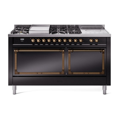 ILVE Nostalgie II Noblesse 60 po à 2 brûleurs, plaque chauffante, plaque de cuisson française
