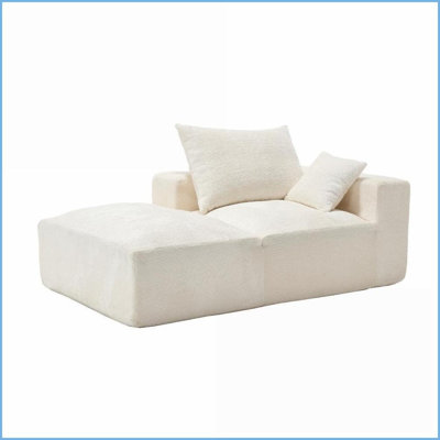 Modern 2-Seater Chenille Memory Foam Sofa—No Install, Easy Transport for Living Room/Bedroom | Beige | Chenille | Cushion Back