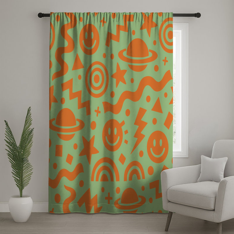 Rideaux orange, voilages et voilages occultants - 1 panneau, 50" x 80" - 1 Panel, Sheer