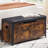Storage Chest, Wooden Storage Trunk With Metal Frame, Entryway Shoes Bench With Cushio
