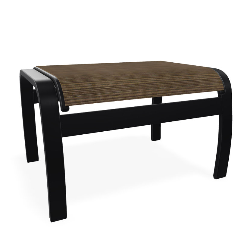 Repose-pieds d'extérieur avec coussin Askar, Performance de l'écorce, Noir texturé