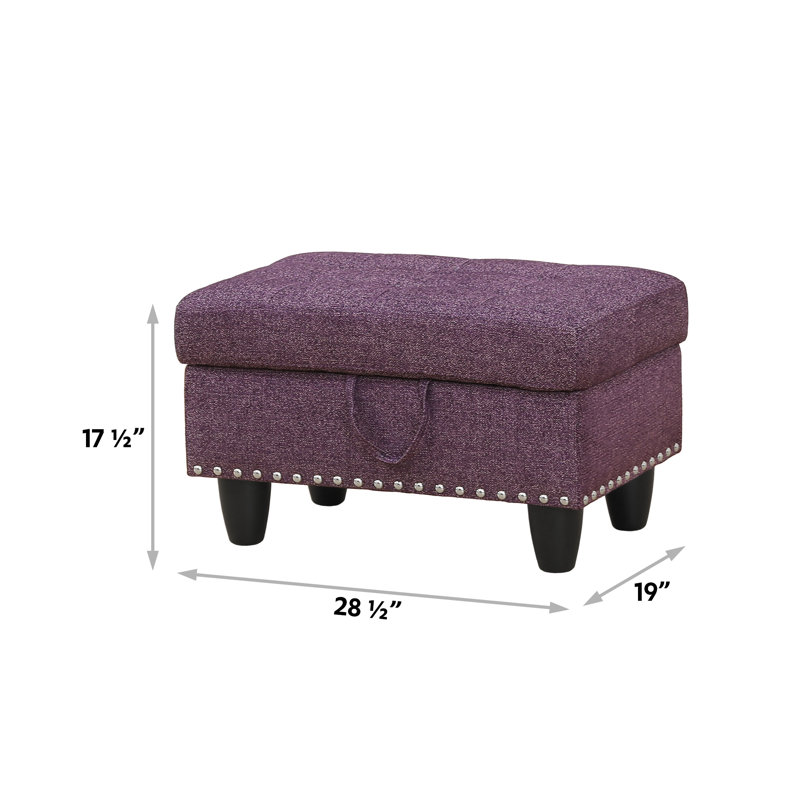 Repose-pieds en flanelle avec rangement, Lin mauve