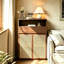 Armoire de rangement en bois massif tressé de rotin-267006274