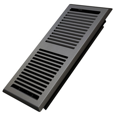 4X10 Floor Vent Covers Floor Register with Mesh Cover Trap, Heat and Air, Walkable Metal Floor Register for HVAC Duct, Contemporary, Dark Grey