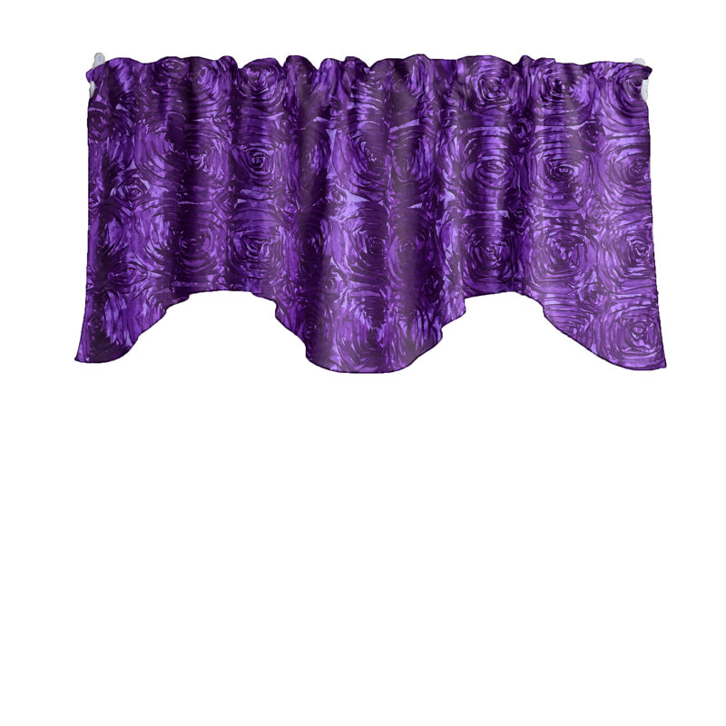 Cantonnière florale festonnée l 58 po, Mauve