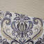 Ensemble de courtepointe bleu marine / brun clair avec motif cachemire réversible