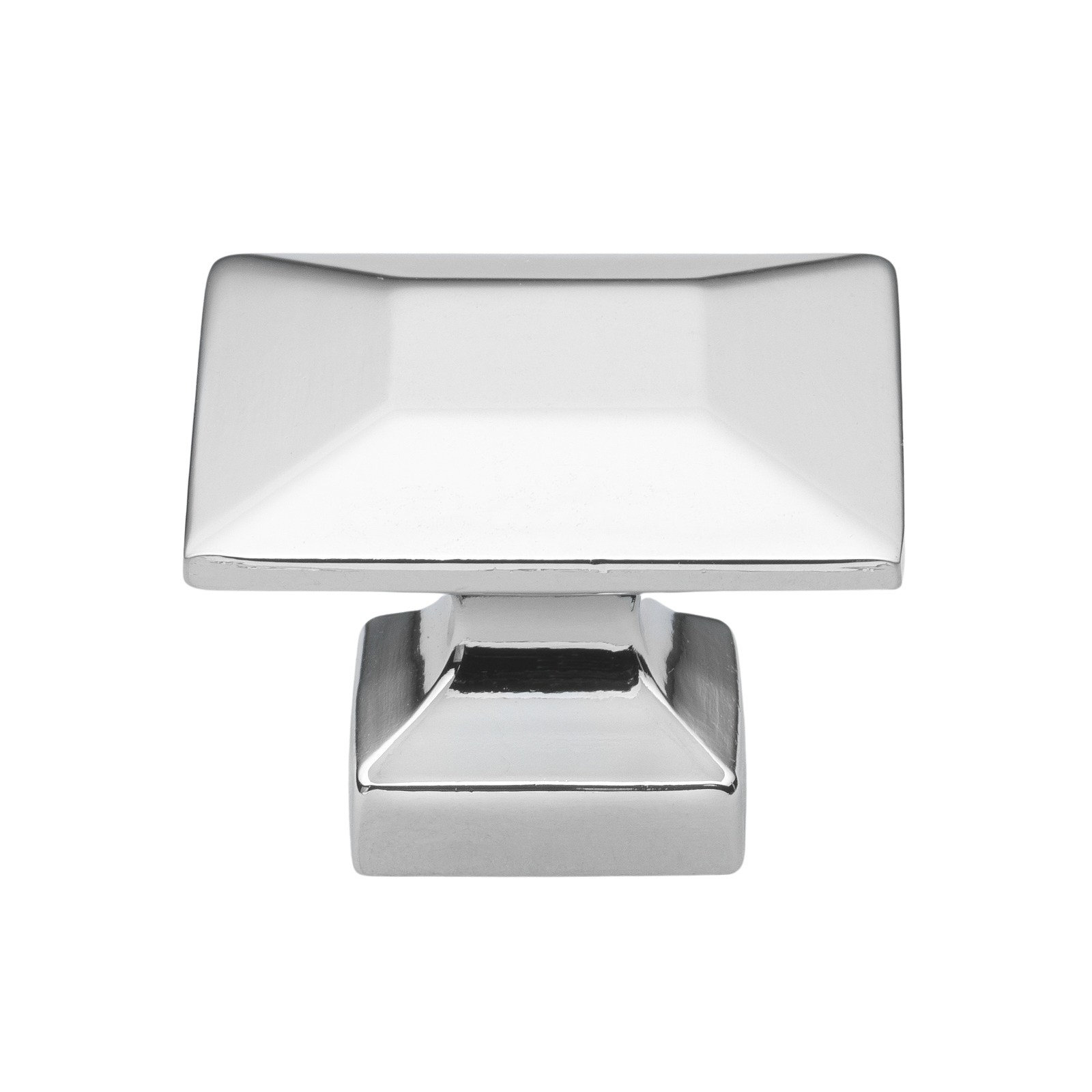 1 3/8" Length Square Knob, Polished Chrome