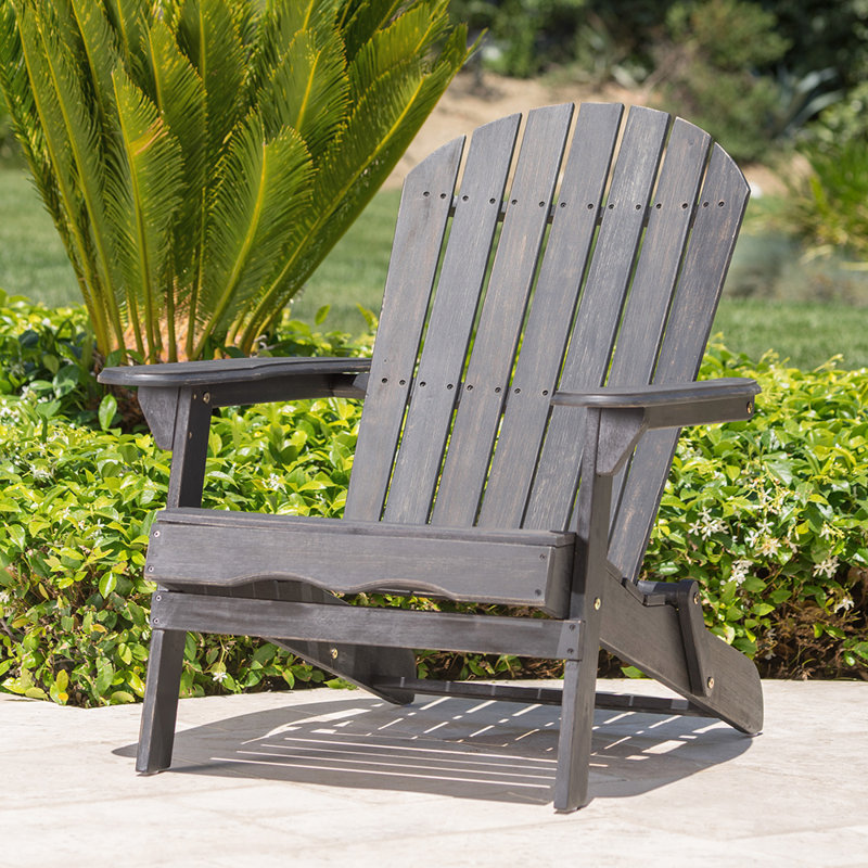 Chaise Adirondack pliante Vejle, Gris foncé