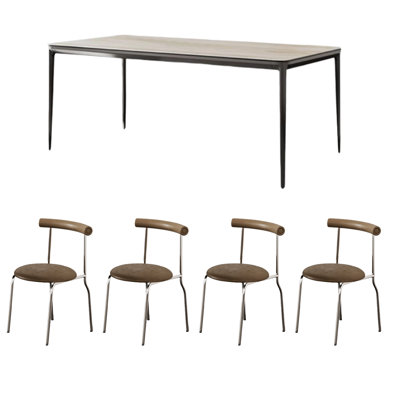Medieval style home dining table and chair
