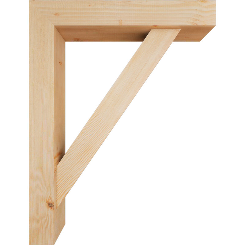 Traditional Block Bracket w/ Offset Brace, 34 x 26, 5 1/2"W Douglas Fir (Smooth)