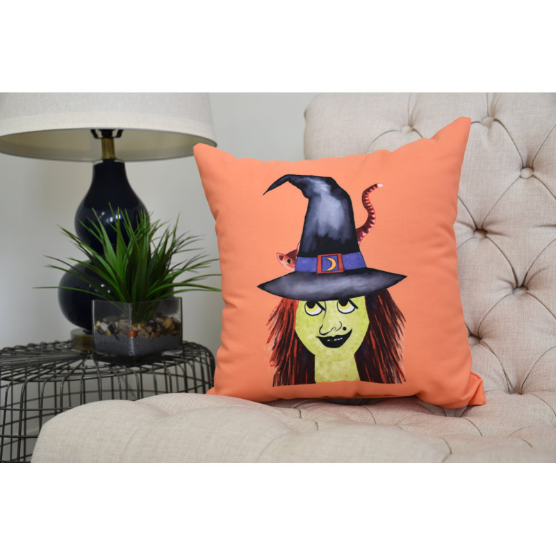 Oreiller carré Witches Brew, Orange, 18 po x 18 po