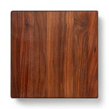 Gift 1.5" Edge Grain Walnut 12" Square Cutting Board with Wood Feet