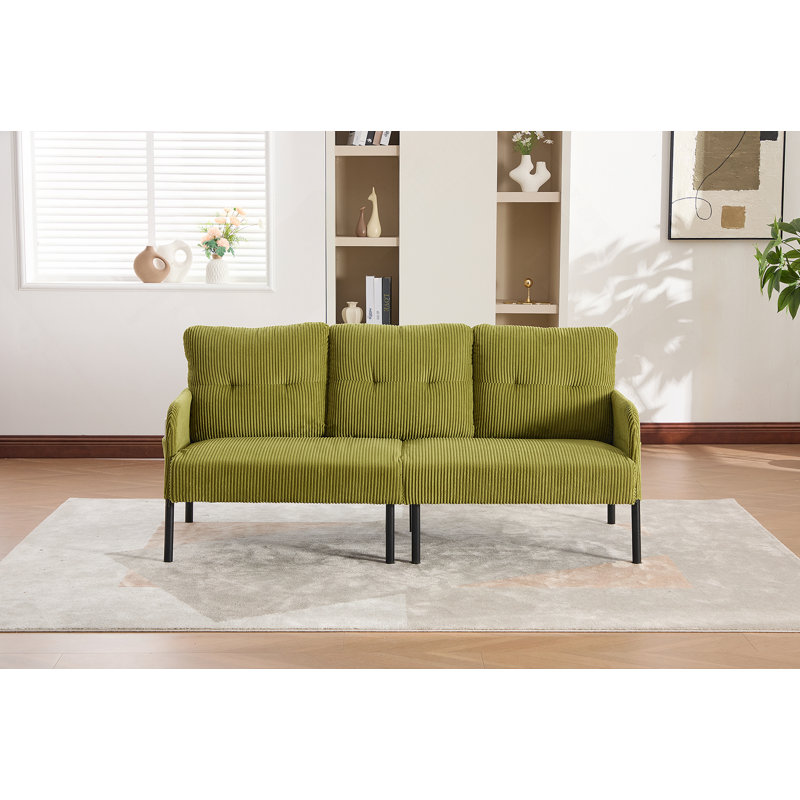 Oversized Loveseat Sofa With Plush Cushioning, Modern Corduroy Upholstery, Sturdy Metal Legs, Convenient Side Pockets, And Compact Multi-Space Adaptability.