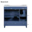  Meuble-lavabo 36 po Dantrel, armoire de salle de bain avec lavabo en résine, tablette de rangement réglable, 2 portes à fermeture en douceur-2100973825