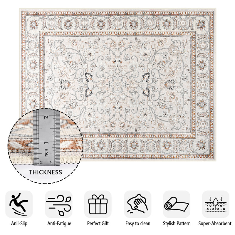 Tapis rectangulaire à usage commercial Fillender avec envers antidérapant, Rectangle 6 pi x 9 pi