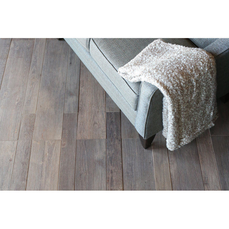 Tahoe 4" x 40" Porcelain Wood Look Floor Use Tile, Barrel