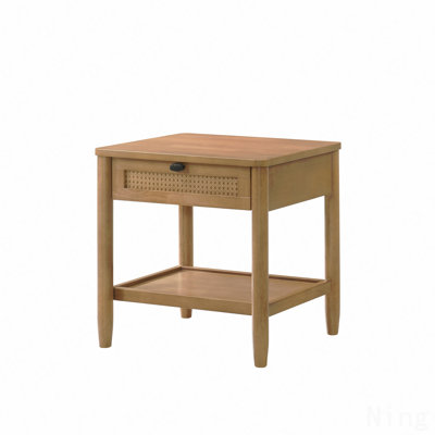 Single-Drawer Bedroom Nightstand With Shelf
