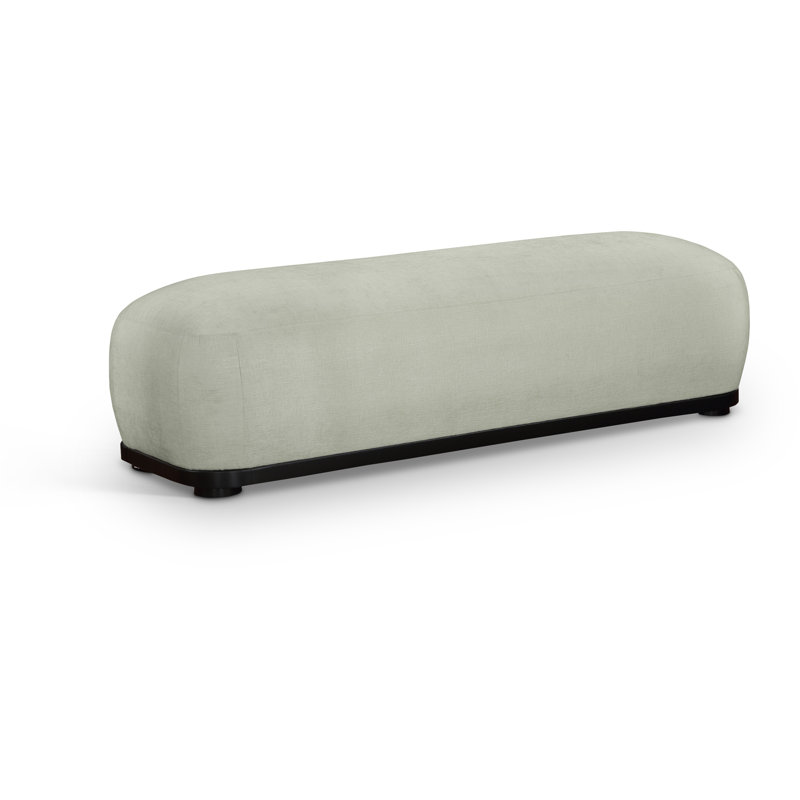 Banc en tissu Calum Chenille, Noir, Tissu chenille menthe
