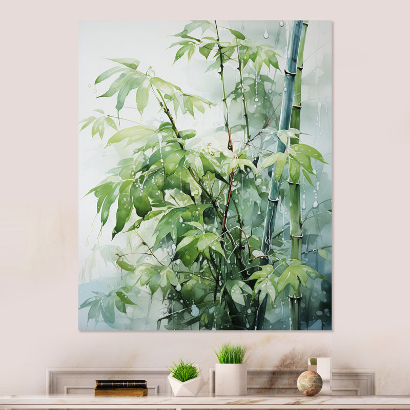 Bamboo Romantic Impression I - Décoration murale en bambou, H 20 po x l 12 po x P 1 po