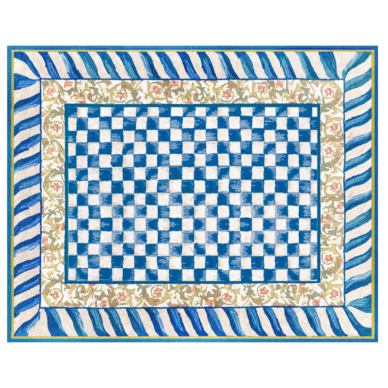 Royal Check Truly Washable Rug, Rectangle 8' x 10'