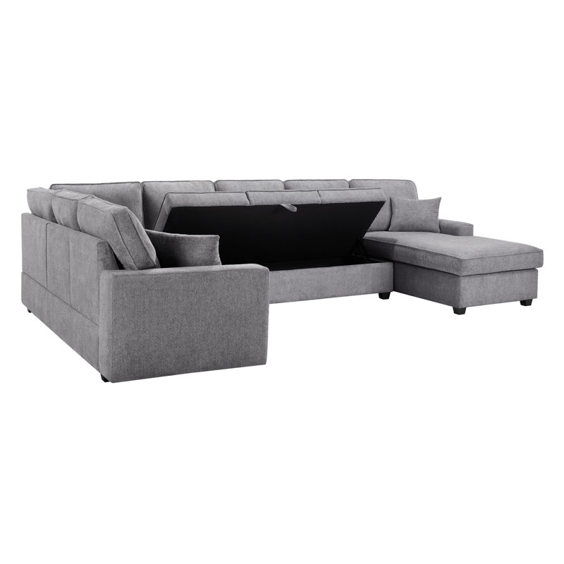 Canapé modulaire en chenille l 137 po Samara avec méridienne orientée vers la droite Samara