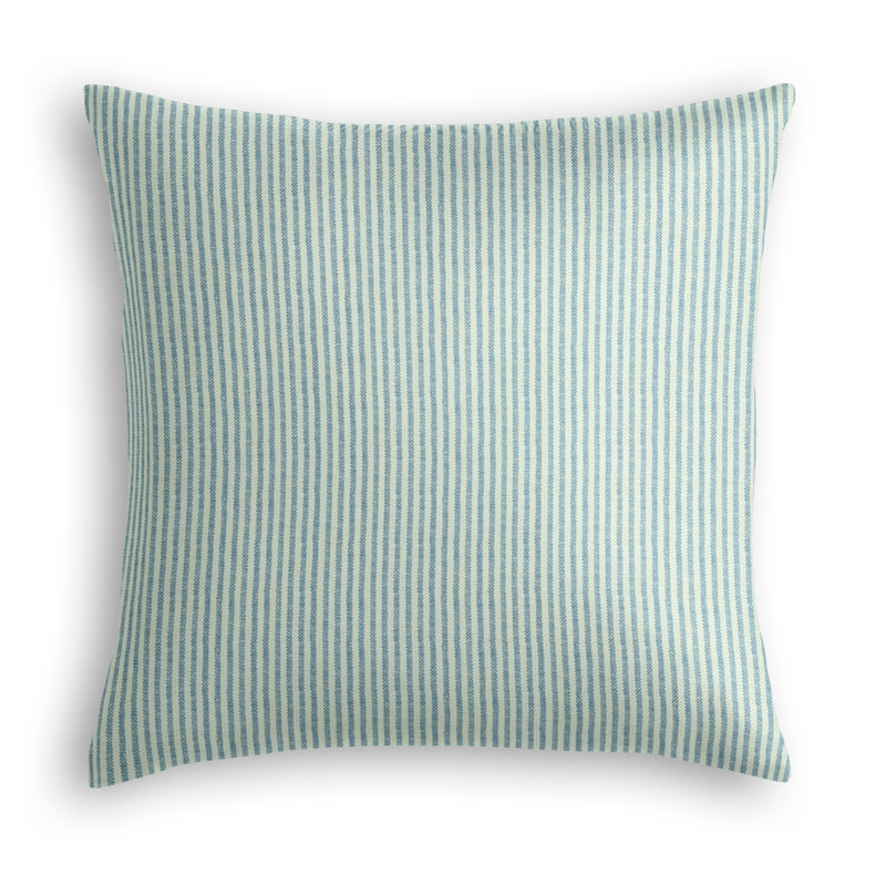 Coussin décoratif rayé Acworth, 20 po x 20 po, Bleu liberté