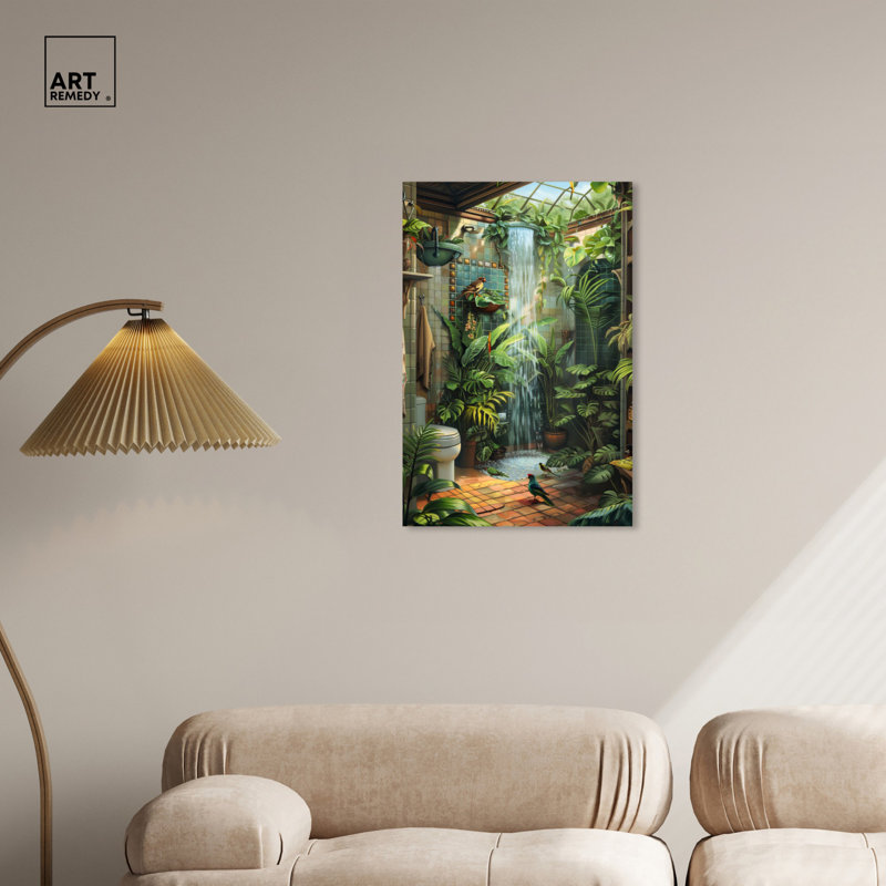 Art de la salle de bain Waterfall, Toile tendue, H 30 po x l 20 po