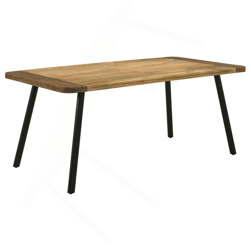Governess Natural Mango And Black Rectangular Dining Table