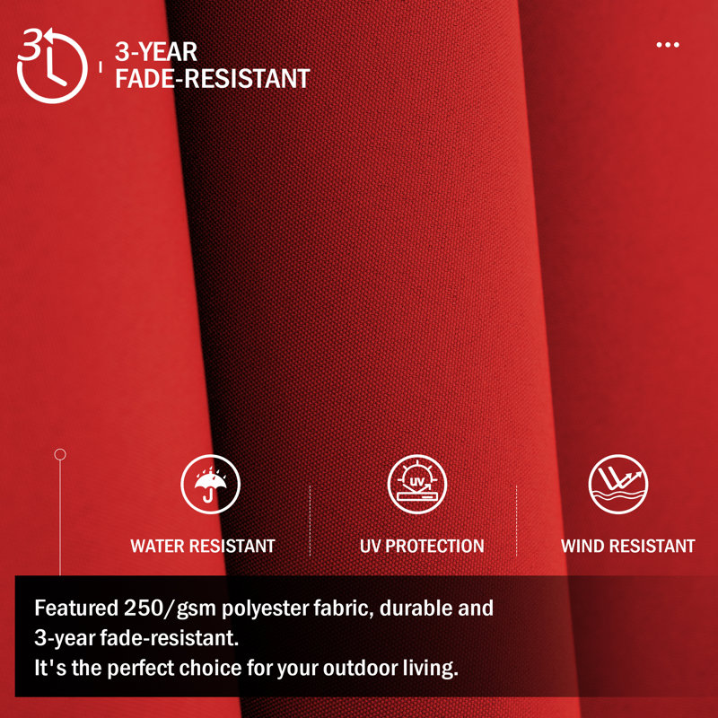 128' X 104'  Rectangular Cantilever Umbrella with Weighted Base, Rouge