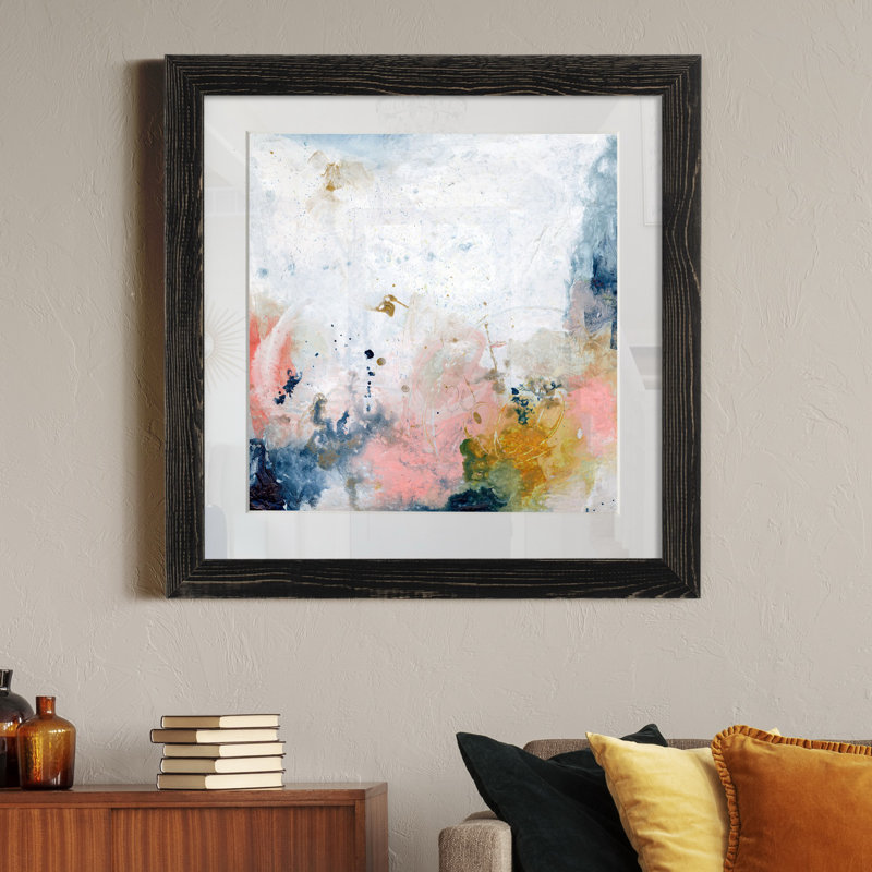 Pastel Fantasy IV-imprimé sur papier, Cadre noir, H 31,5 po x l 31,5 po x P 1,5 po