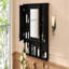 Armoire à pharmacie murale 35 po x 28 po, armoire de salle de bain moderne avec miroir, armoire à miroir avec tablettes ouvertes-1448013842
