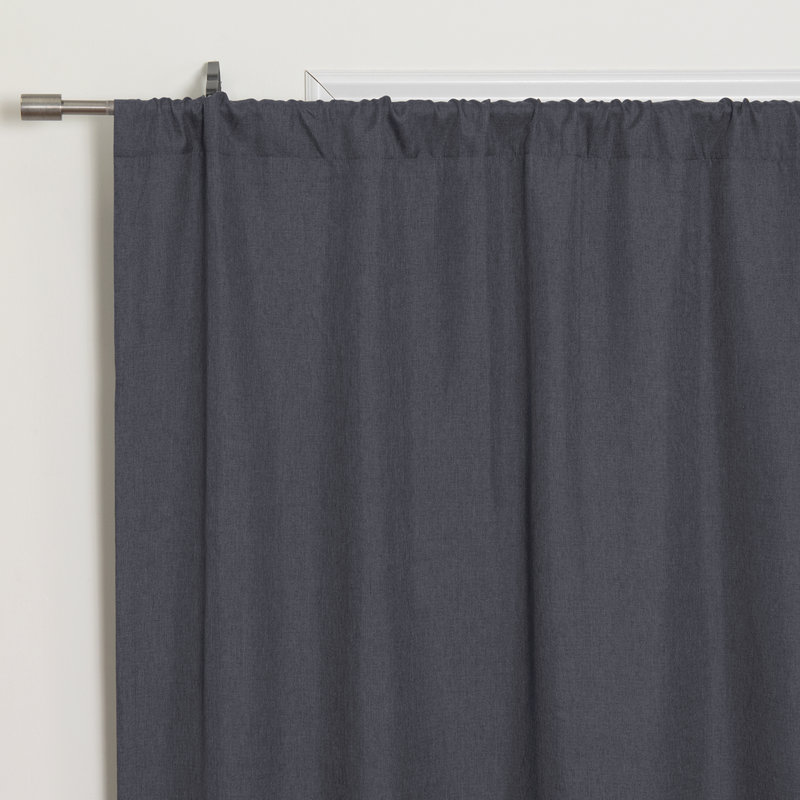 Reyna Polyester Room Darkening Curtain Single Panel, 52" W x 96" L, Dark Gray