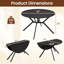 Table de salle à manger pliante ronde extensible de 47 po avec rallonges pour la maison-1990717561