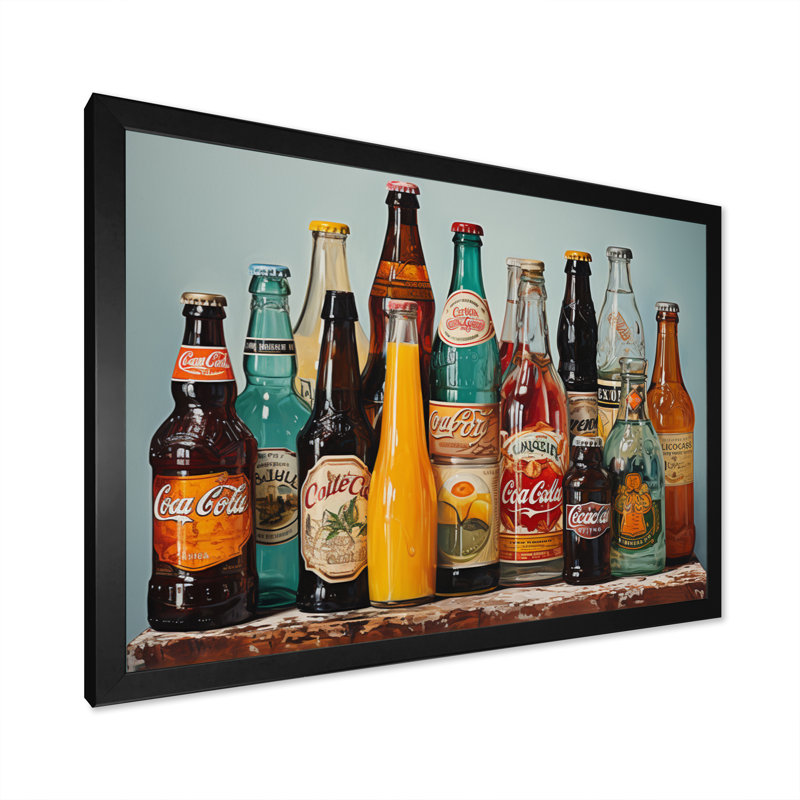 Pop Art 1950S Cocktail Emotion V - Food & Beverage Canvas Prints, H 34 po x l 44 po x P 1,5 po, Cadre photo noir