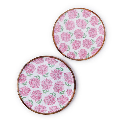 Ensemble de 2 plateaux de service en bois de manguier rose 18 po