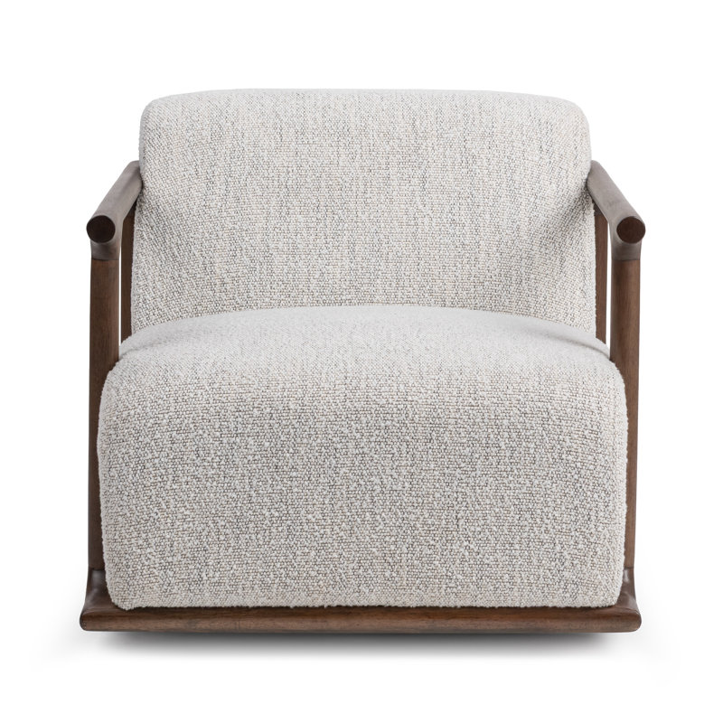 Lucia Swivel Accent Chair, Ivory