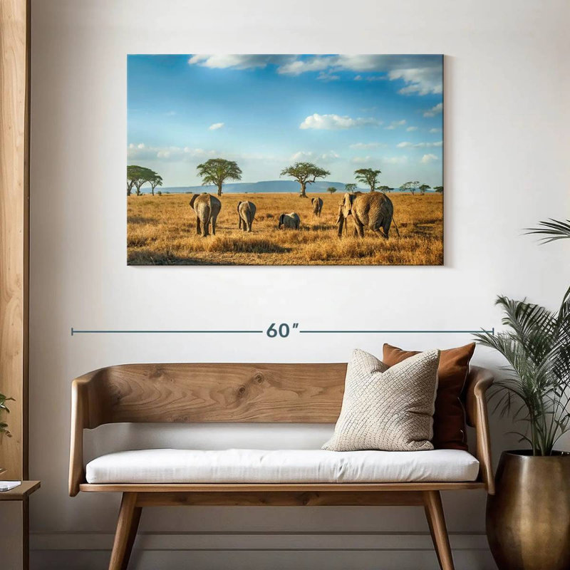 Éléphants Brampt Serengeti, H 30 po x l 45 po