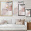 Gris et rose marbré art ondulations - décoration murale moderne en toile-411995870-411995867