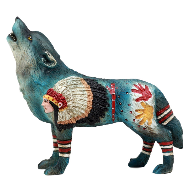 Figurine bébé hurlant loup totem d’esprit tribal native Leadington